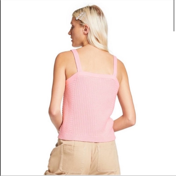 Sandy Liang x Target Sweetheart Neckline Waffle Knit Sweater Pullover Tank Top M - Picture 10 of 16